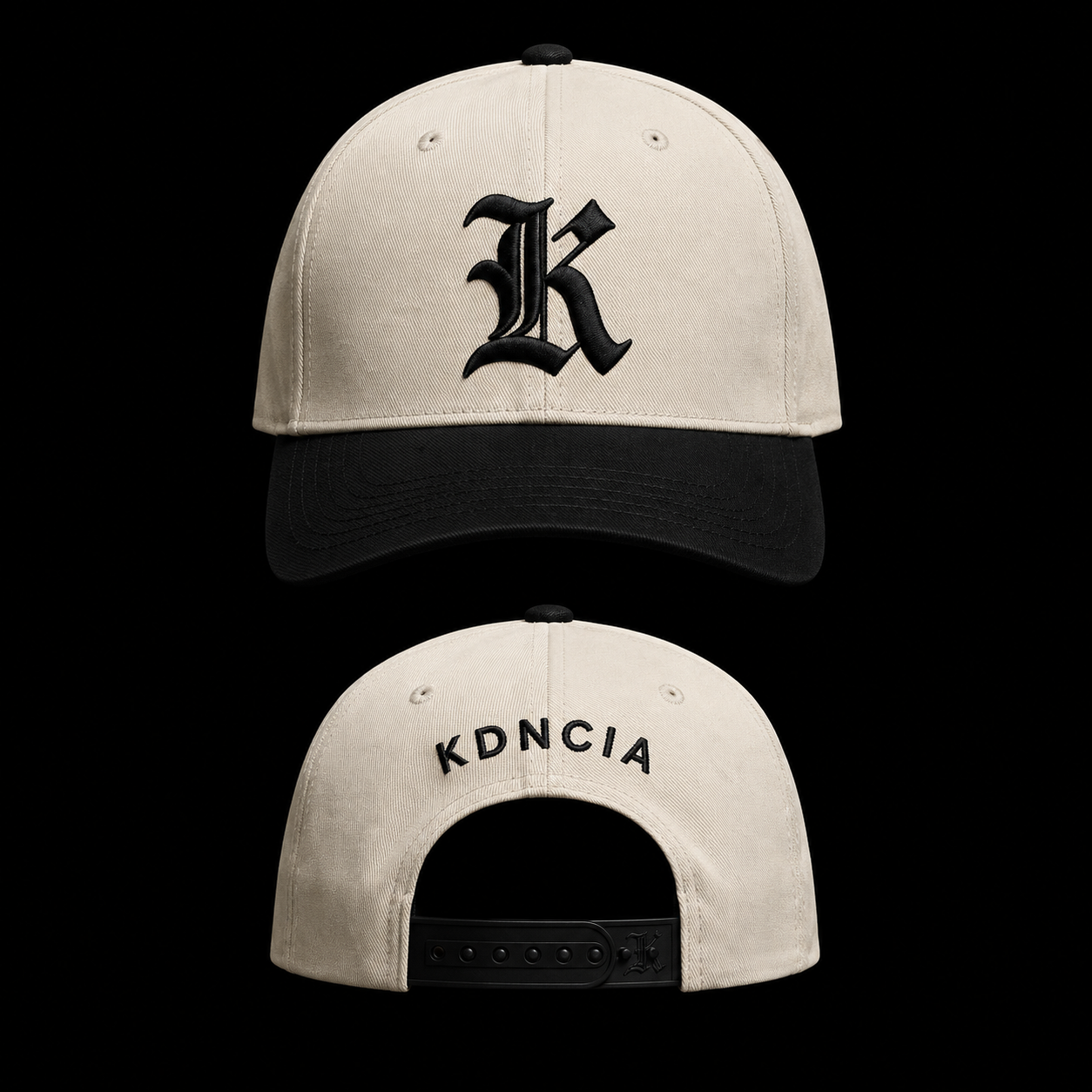 Boné KDNCIA ORIGEM off-white com aba preta